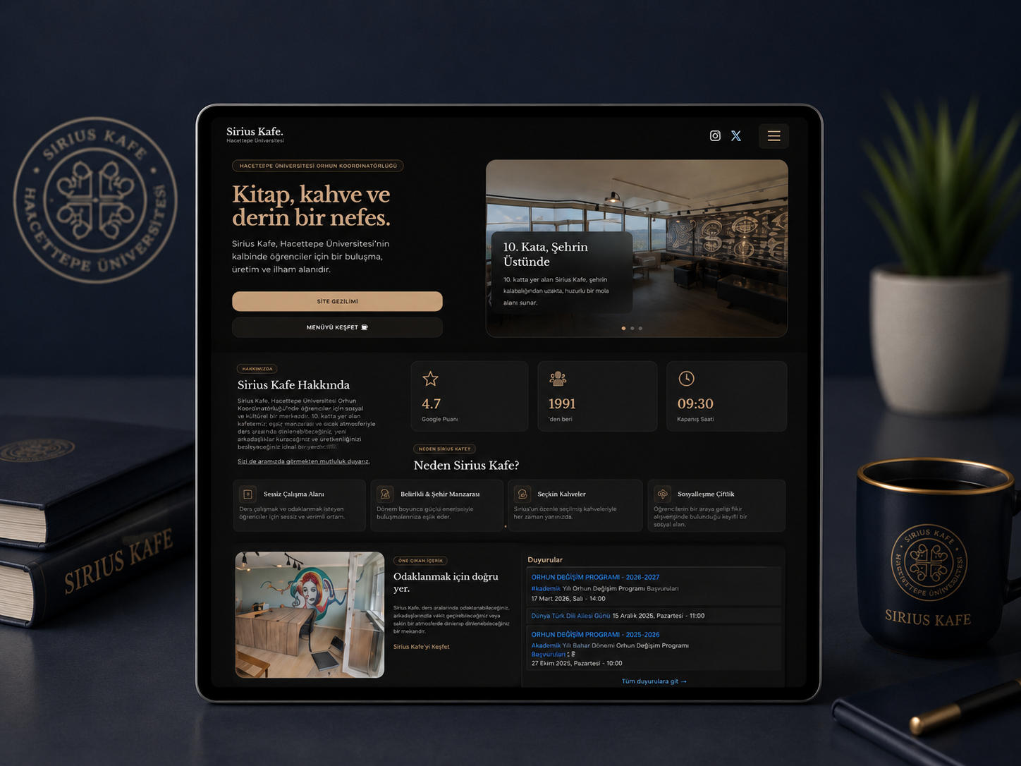 Sirius Kafe website preview